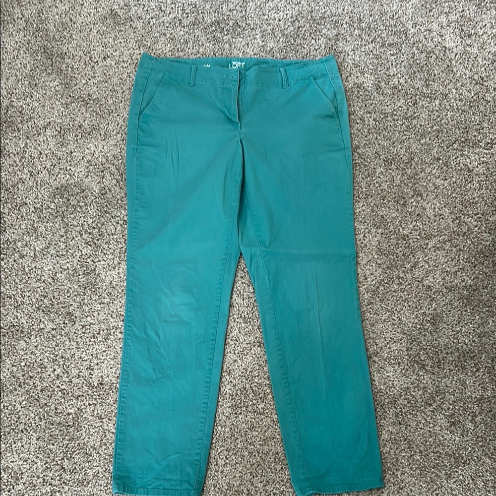 LOFT Teal Straight Leg Women's Khakis